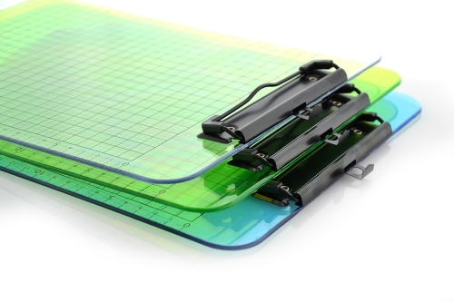 Clipboard standard Office box, A4, transparent PP, culori asortate